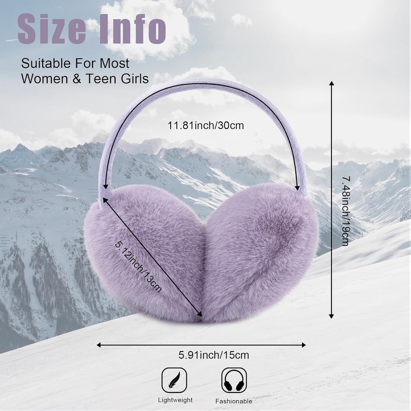 YATANAM Ear Muffs for Women Faux Fur Winter Girls Earmuffs Fluffy Adjustable Ear Warmers Cute Ear Covers - Image 4